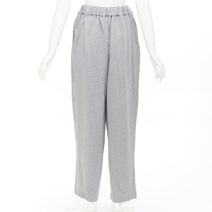 LOEWE Paula's Ibiza grey cotton anagram embroidered balloon cropped pants XS