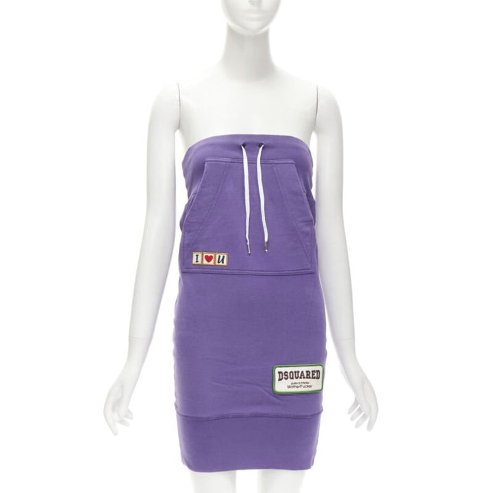 Female mannequin wearing Dsquared2 Runway Purple Feels like cotton Women Casual Dress in Size  S | Available at JHROP