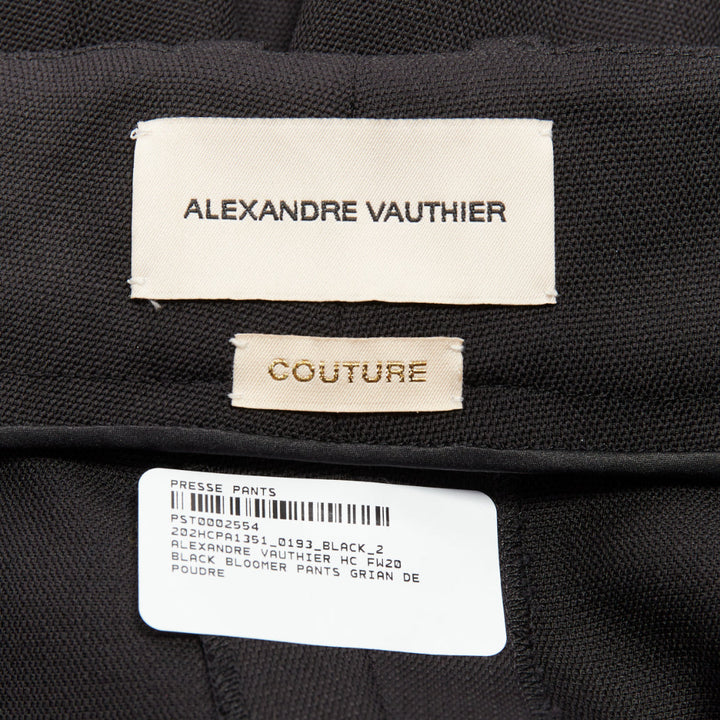 rare ALEXANDRE VAUTHIER COUTURE AW2020 Runway black wool bloomer barrel pants