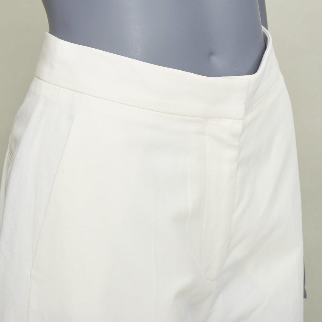 STELLA MCCARTNEY 2018 off white woven pleated wide leg culottes pants IT40 S