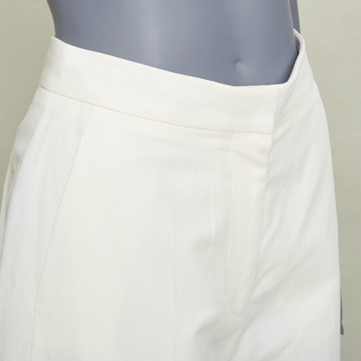 STELLA MCCARTNEY 2018 off white woven pleated wide leg culottes pants IT40 S