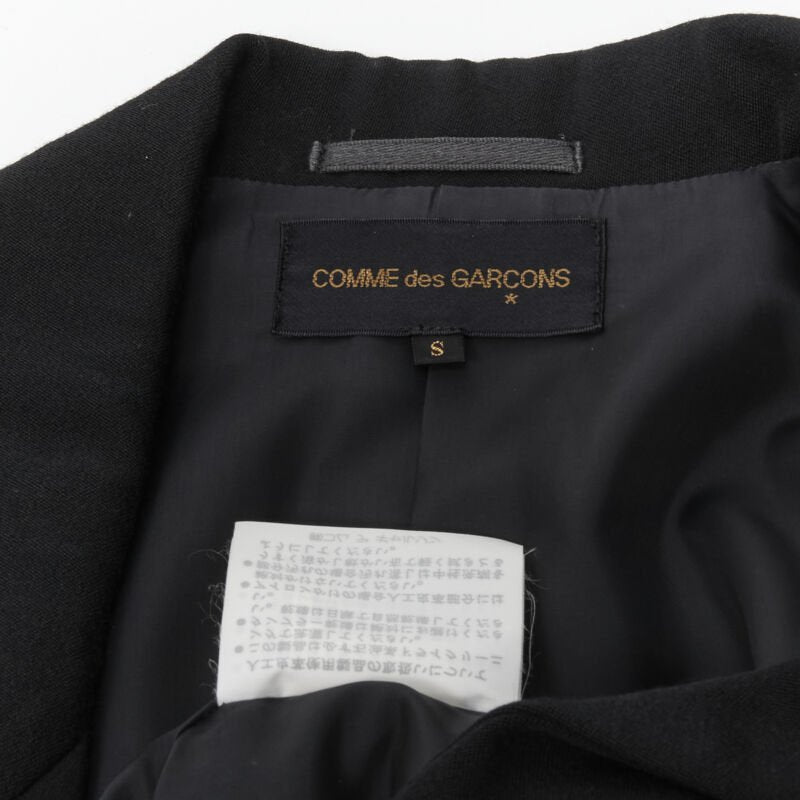 vintage COMME DES GARCONS 1988 black wool plunge neck pullover blazer jacket S