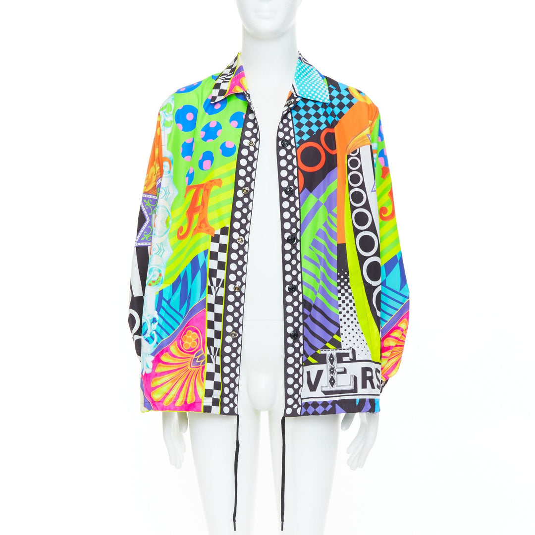 VERSACE 2020 Runway Pop Temple print nylon windbreaker shirt jacket EU52 XL