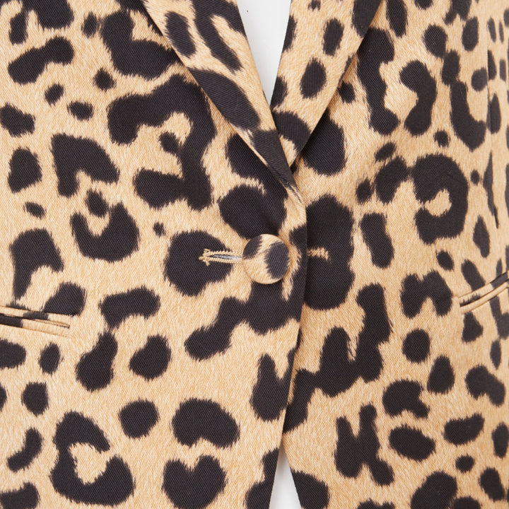 GIVENCHY 2012 leopard paneled cotton tailcoat tuxedo blazer IT36 XXS