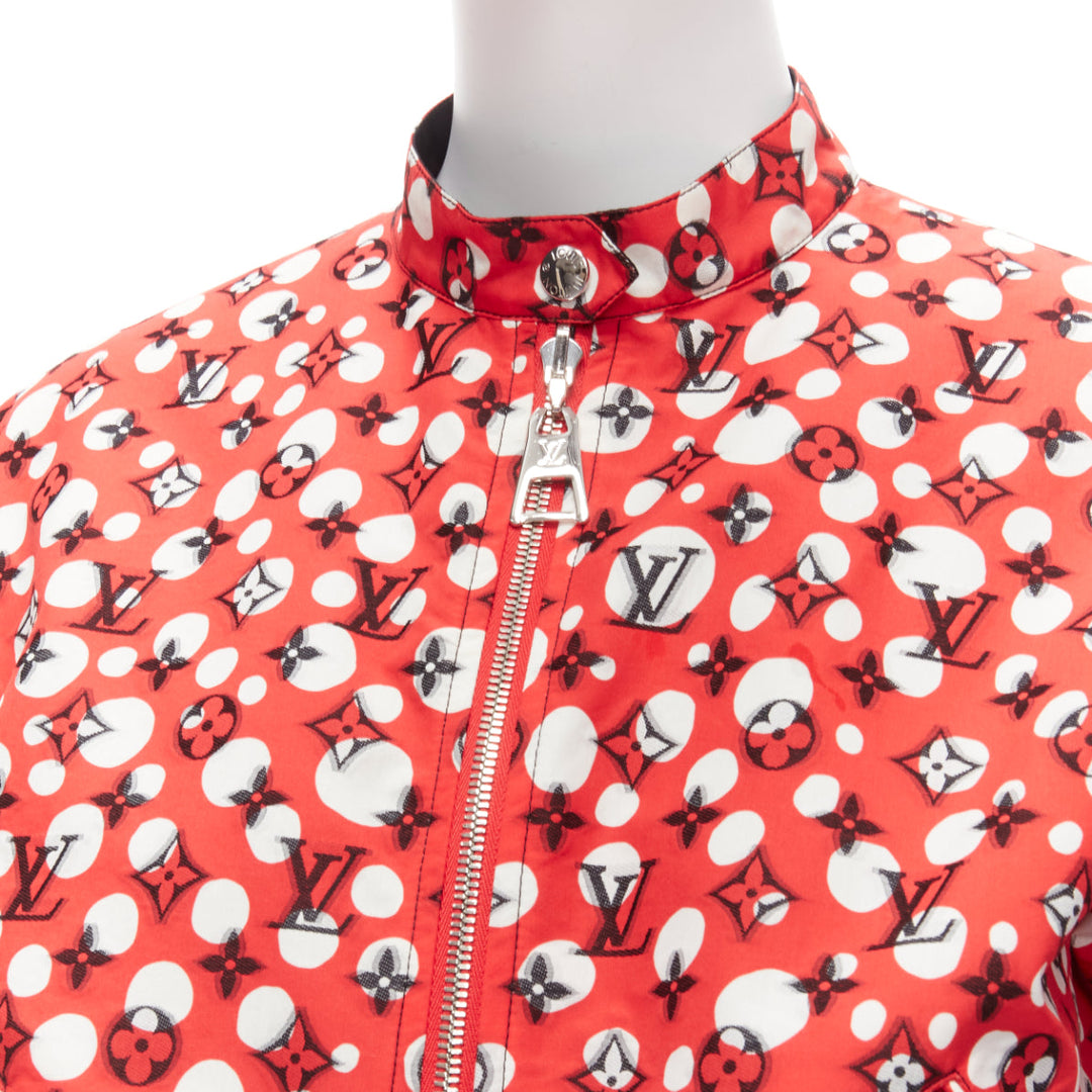 LOUIS VUITTON Yayoi Kusama 2023 Runway Reversible red infinity dots bomber FR34