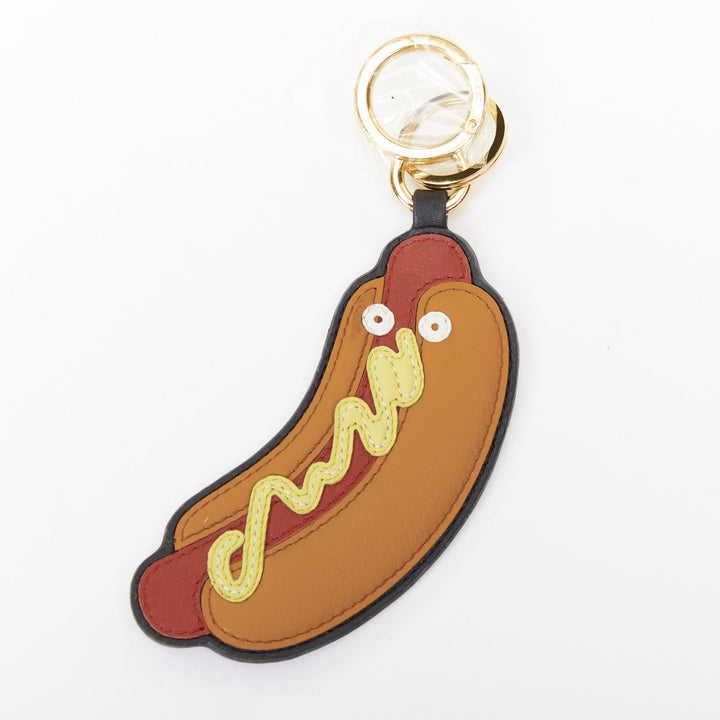 LOEWE New York multicolor calfskin leather hotdog graphic pendant bag charm