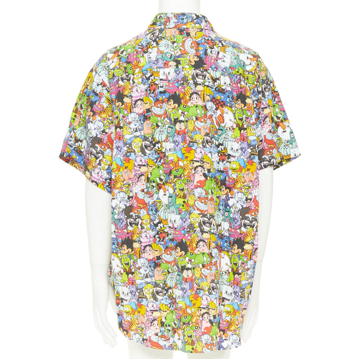 VETEMENTS DEMNA 2020 Allover Monster Shirt print black logo oversized shirt S