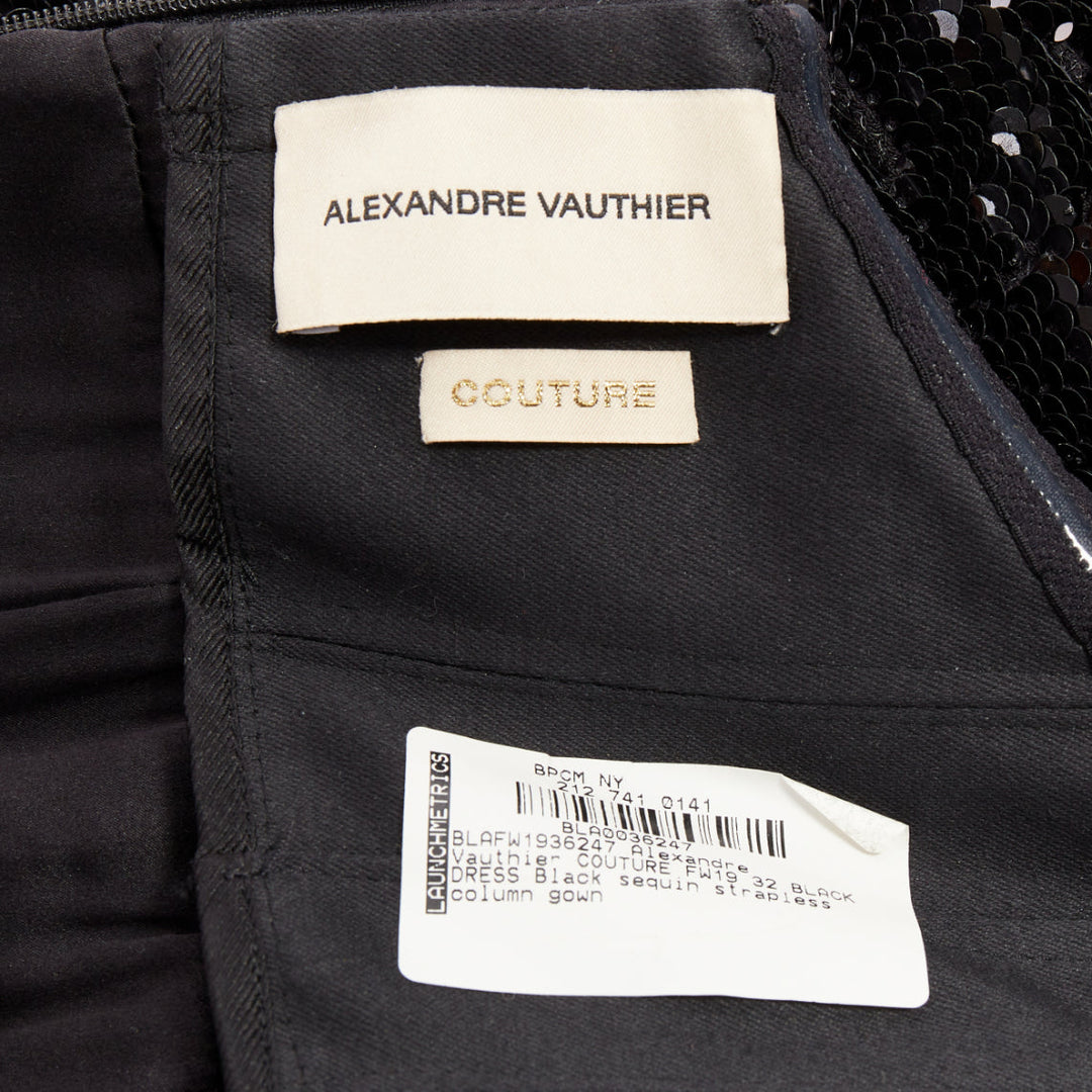ALEXANDRE VAUTHIER COUTURE AW2019 Runway black sequin corseted mermaid gown