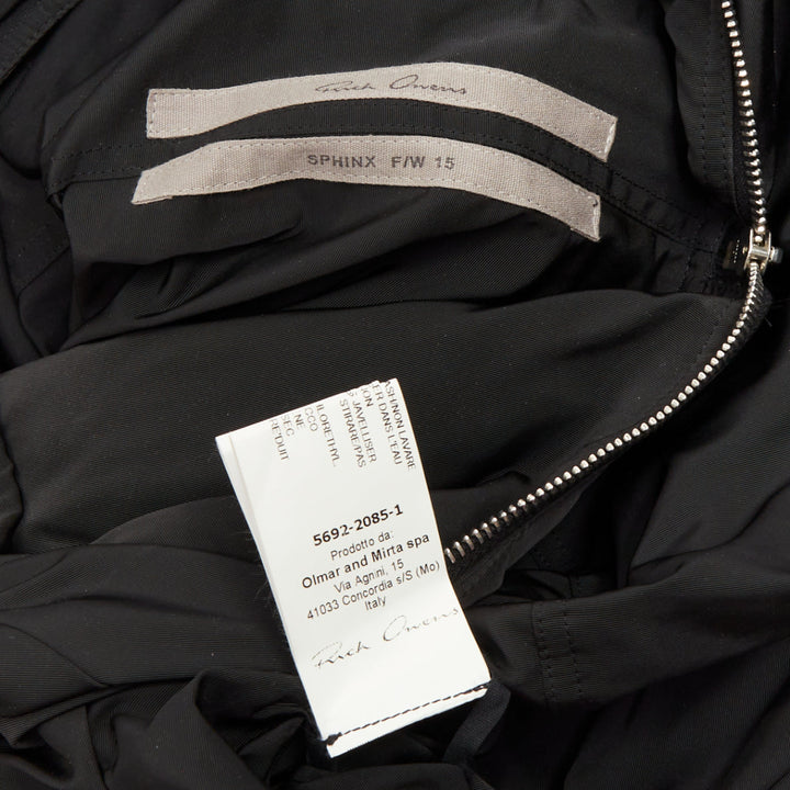 RICK OWENS black padded quilted high neck side slit casual tunic vest IT40 S