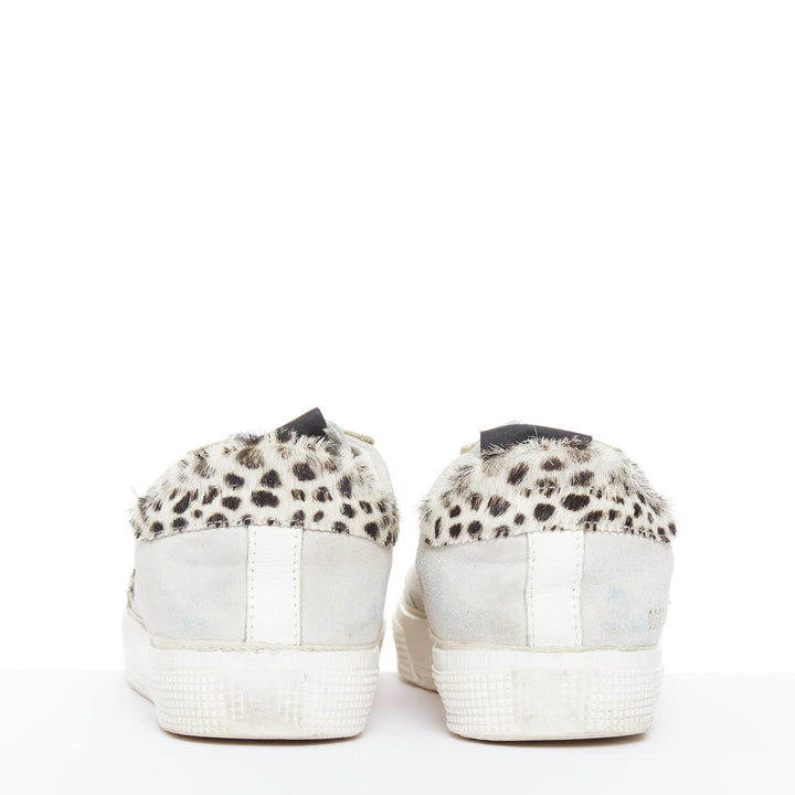 GOLDEN GOOSE Vstar2 metallic silver leather zebra star distressed sneakers EU36