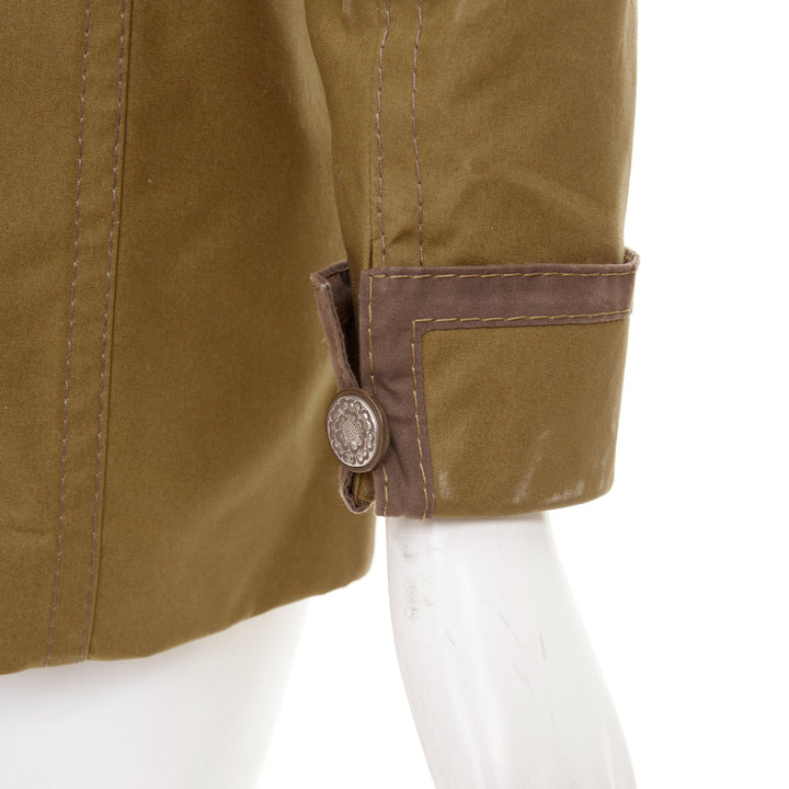 CHANEL 20C Runway multipocket bronze cotton safari jacket FR42 L