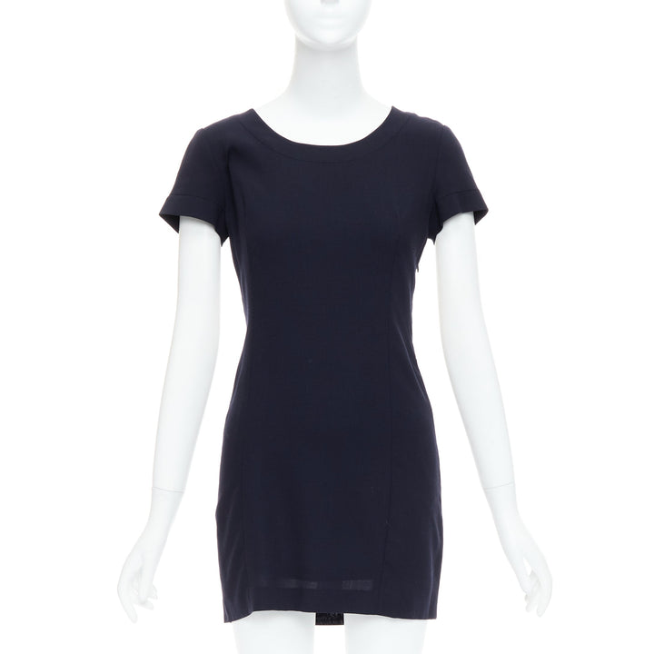 rare GIANFRANCO FERRE Vintage navy white suspender panelled dress IT40 S