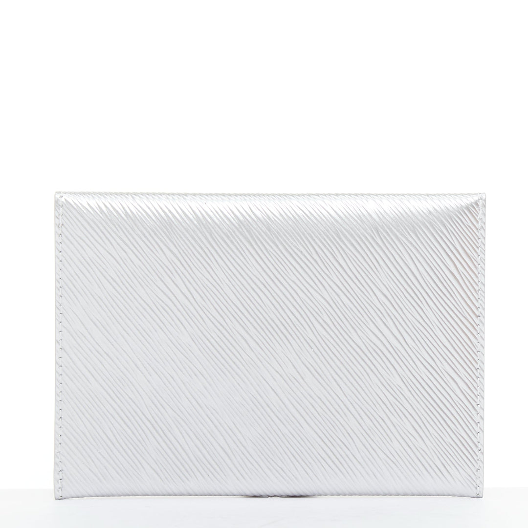 LOUIS VUITTON Kirigami Epi Invitation Envelope Clutch silver metallic flap bag