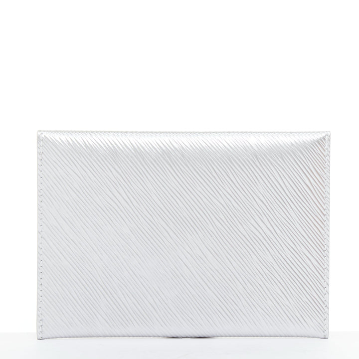 LOUIS VUITTON Kirigami Epi Invitation Envelope Clutch silver metallic flap bag
