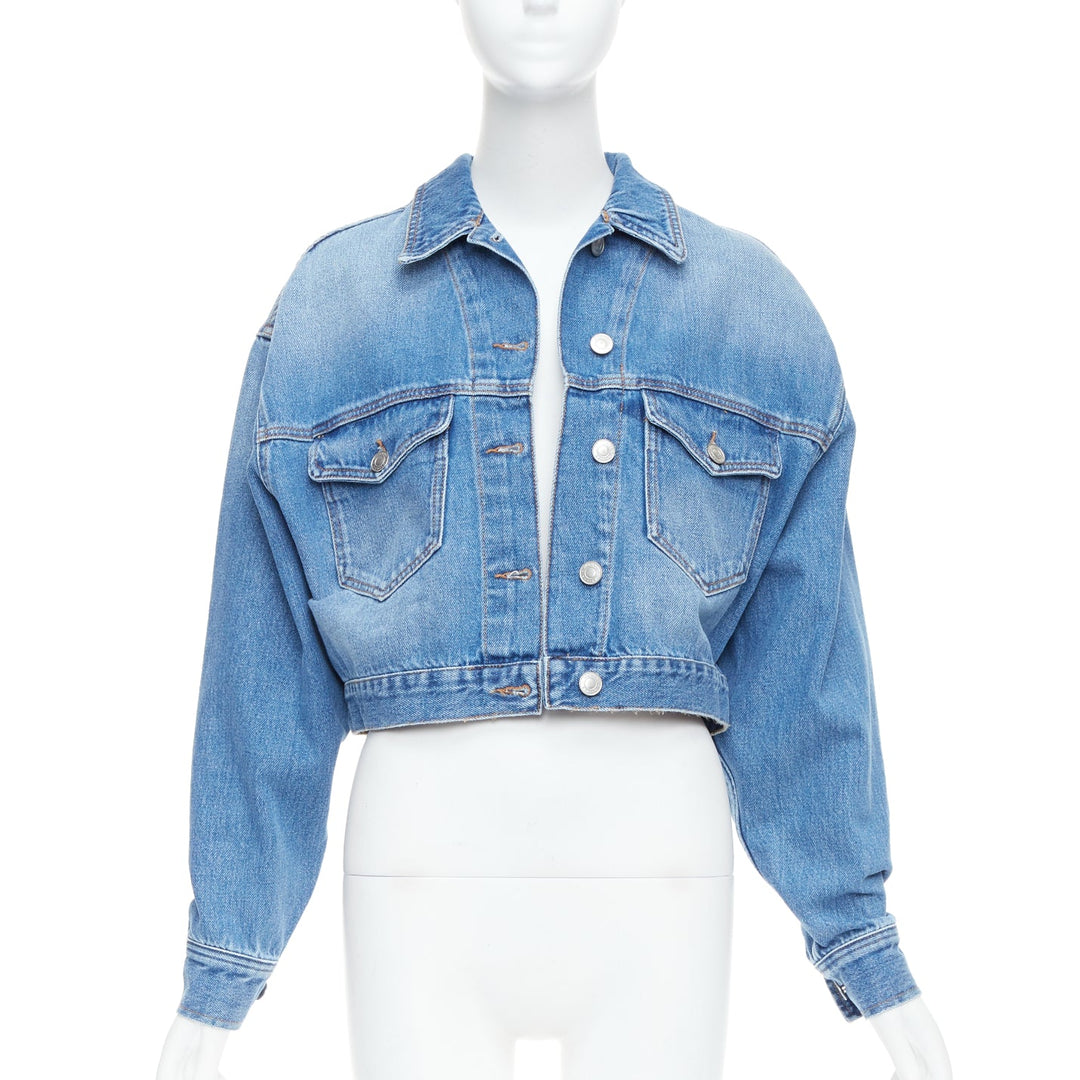 ISABEL MARANT ETOILE Tadia blue denim boxy cropped jacket FR36 S