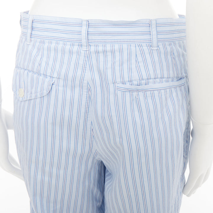 COMME DES GARCONS Shirt blue striped cotton poplin pajama style pants S