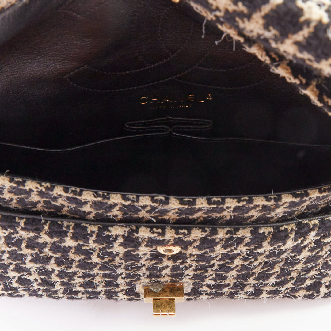 rare CHANEL 2015 Reissue 2.55 Brasserie Gabrielle houndstooth tweed flap bag