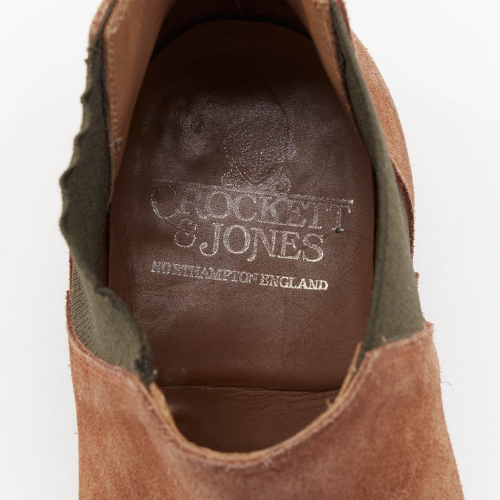 CROCKETT & JONES Chelsea tan brown repello suede ankle boots UK6.5 EU40.5