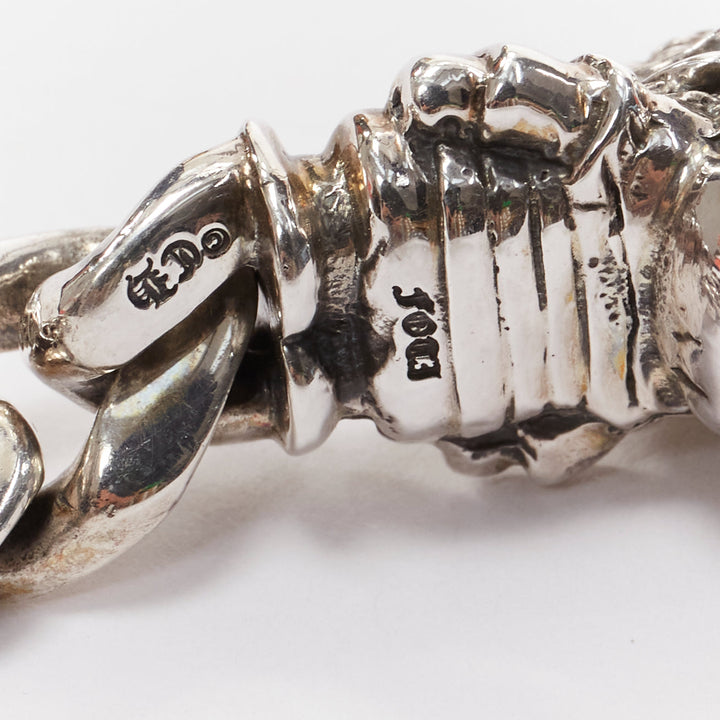 rare CHROME HEARTS 925 sterling silver handcuff bangle skull keychain