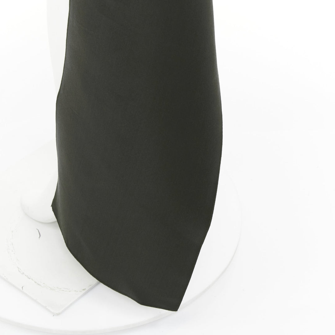 PRADA 2022 Runway black silk satin origami trail train mini skirt IT38 XS