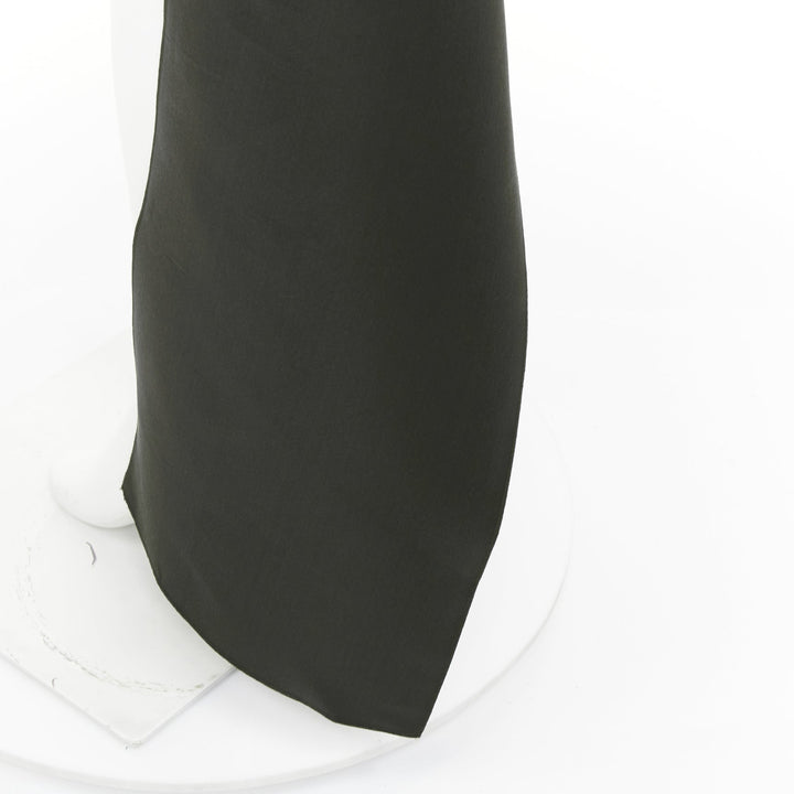 PRADA 2022 Runway black silk satin origami trail train mini skirt IT38 XS