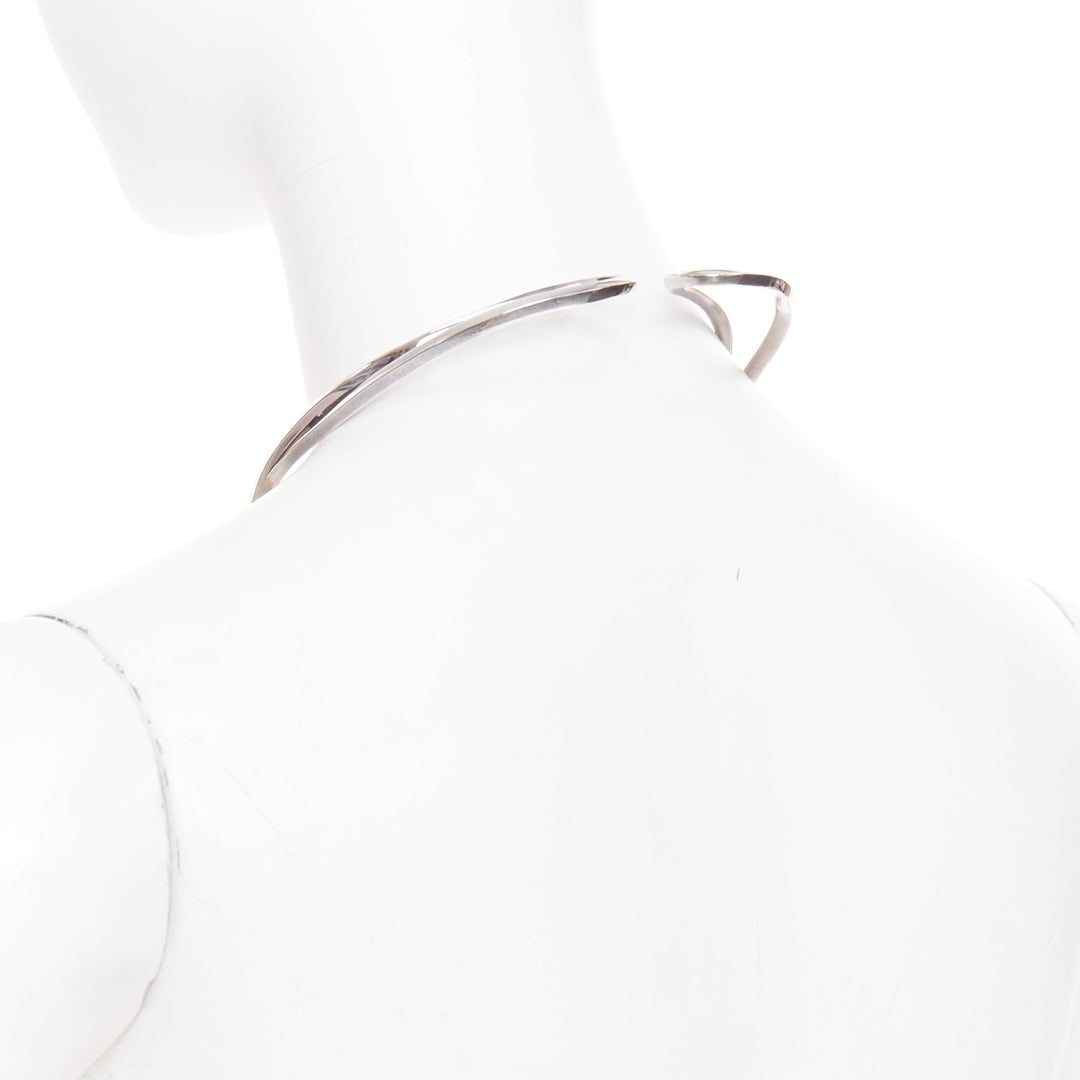 HERMES Infinity Choker Collier Infini 925 Silver twisted loop torque choker