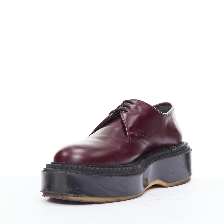 UNDERCOVER ADIEU 2018 Derby burgundy chunky platform creepers EU38