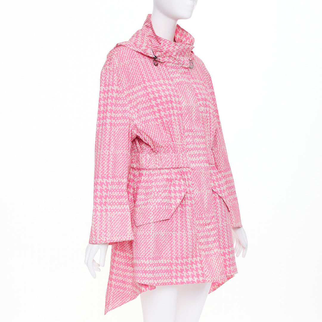 FENDI 2018 Pop Tartan drawstring pleated pink check windbreaker jacket IT46 XL