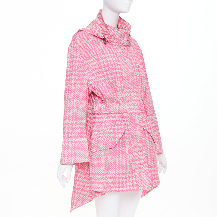 FENDI 2018 Pop Tartan drawstring pleated pink check windbreaker jacket IT46 XL