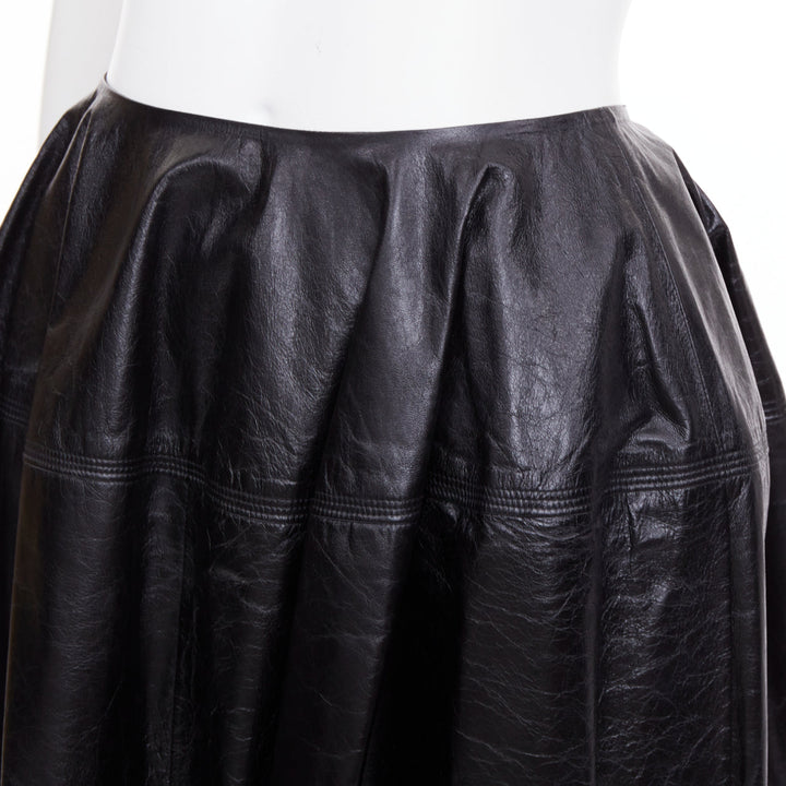 CELINE Phoebe Philo black light sheepskin leather topstitched skirt FR34 XS