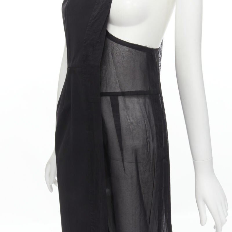 Runway COMME DES GARCONS Vintage 1988 black sheer deconstructed dress S