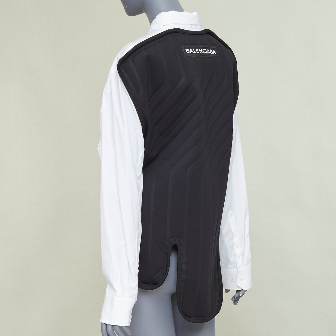 BALENCIAGA DEMNA 2017 Car Mat black padded white deconstructed shirt FR36 S
