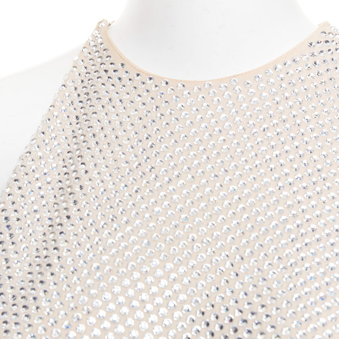 ALEXANDRE VAUTHIER Bridal ivory diamond strass crystal asymmetric batwing gown