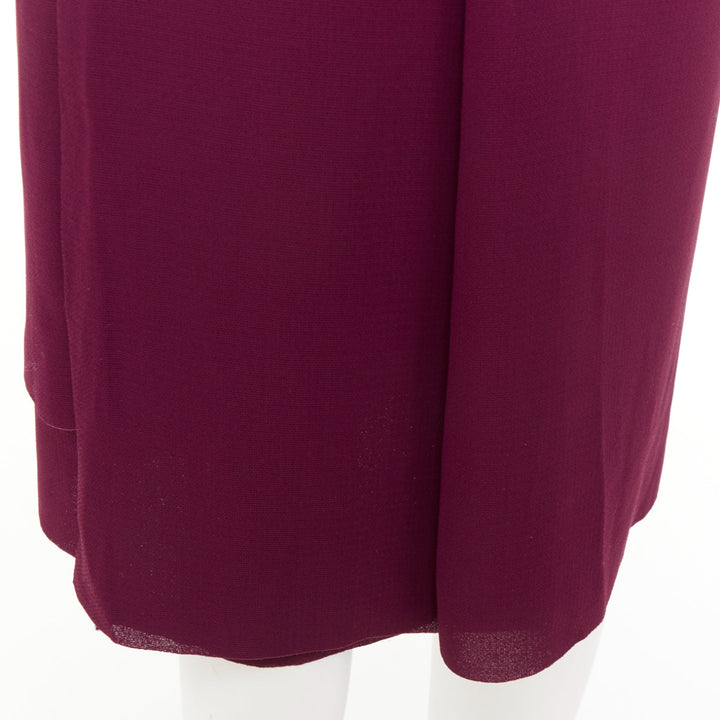 COMME DES GARCONS 1998 Vintage burgundy layered darted pleat self wrap skirt S