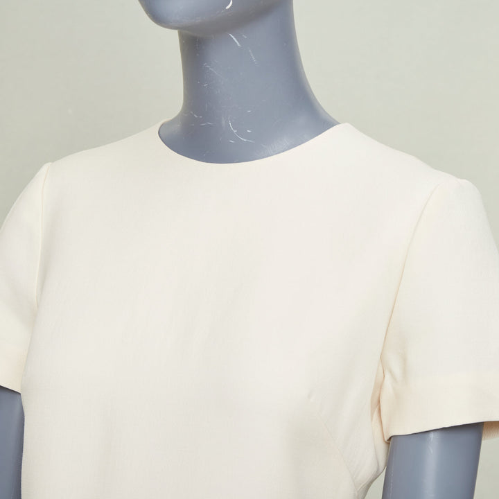VALENTINO 2018 Bridal Couture Crepe ivory macrame lace hem cocktail dress IT40 S