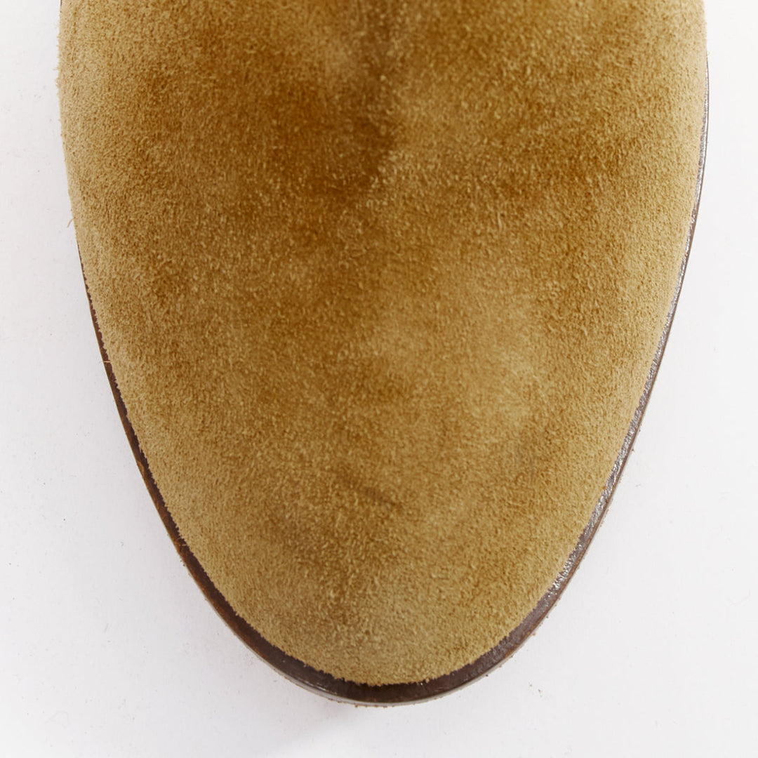 MARC JACOBS tan suede bow tie back slouchy western boots EU37.5