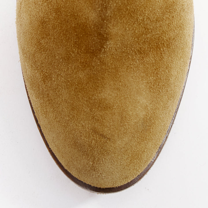 MARC JACOBS tan suede bow tie back slouchy western boots EU37.5