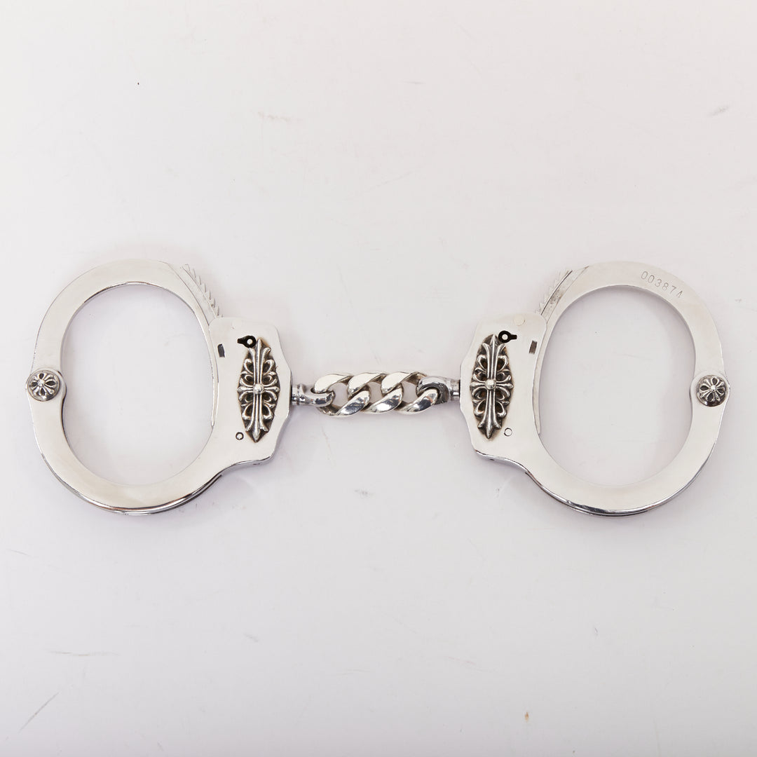 rare CHROME HEARTS 925 sterling silver handcuff bangle skull keychain