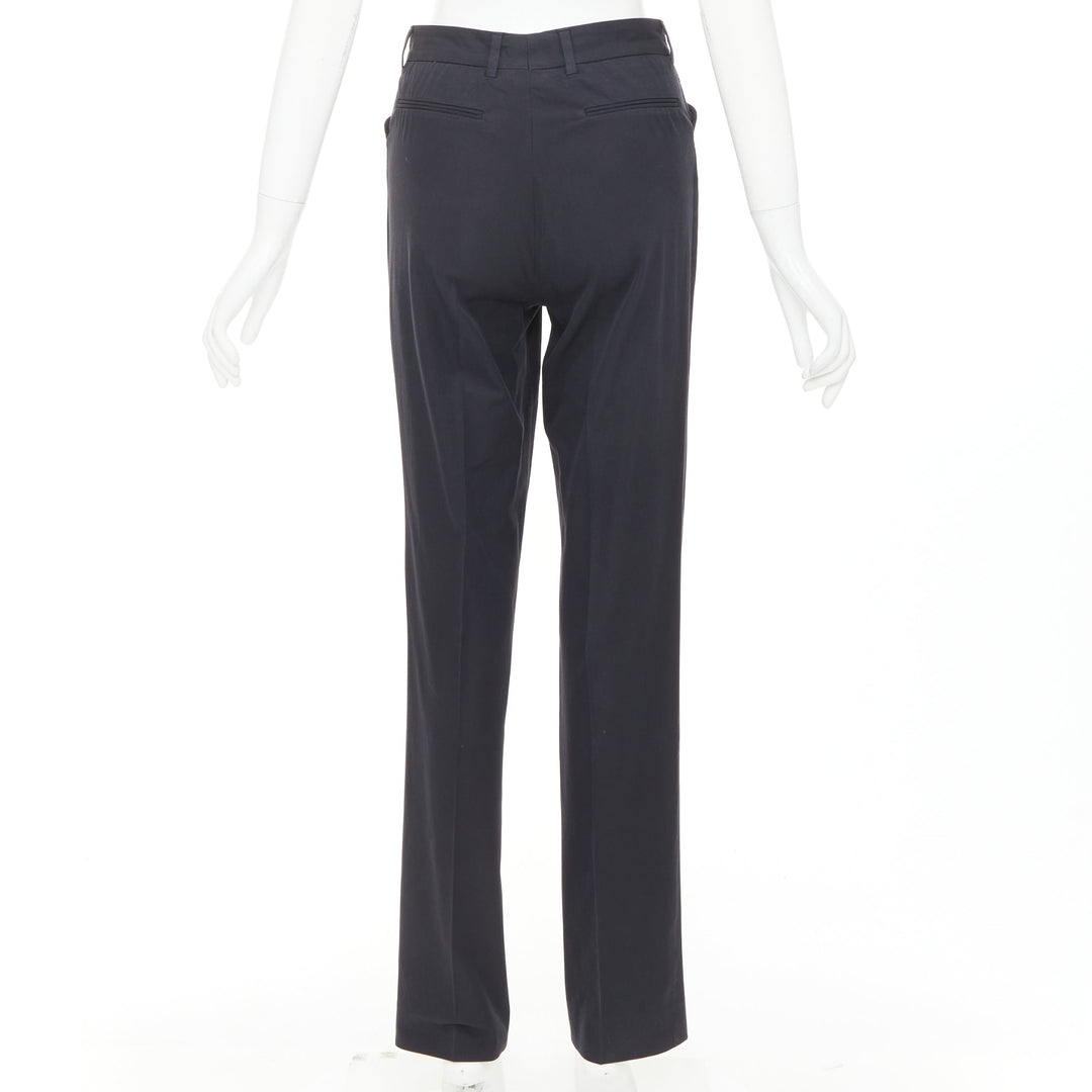 GUCCI Tom Ford charcoal grey curved pocket nylon blend straight trousers IT38 XS