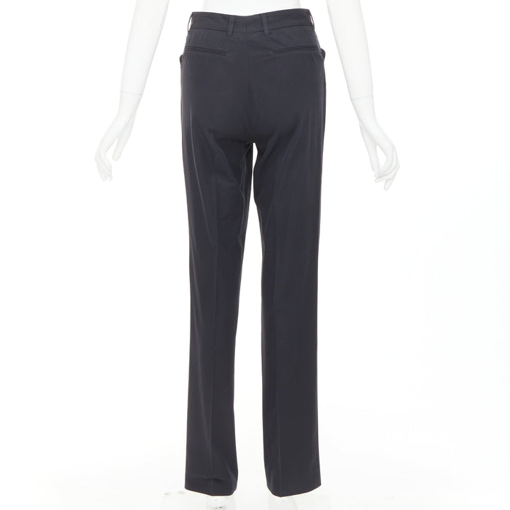 GUCCI Tom Ford charcoal grey curved pocket nylon blend straight trousers IT38 XS