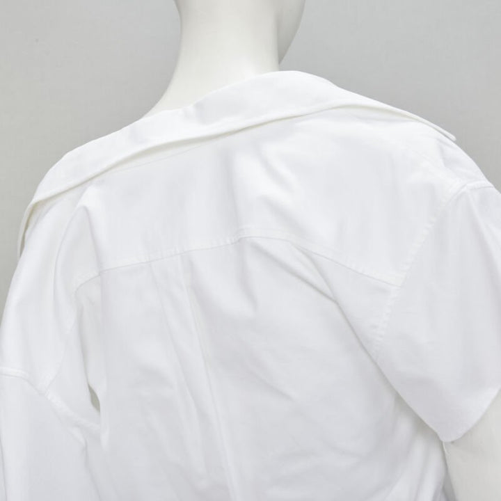 ALEXANDER WANG white illusion ribbed tank top wrap oversized shirt layered top S