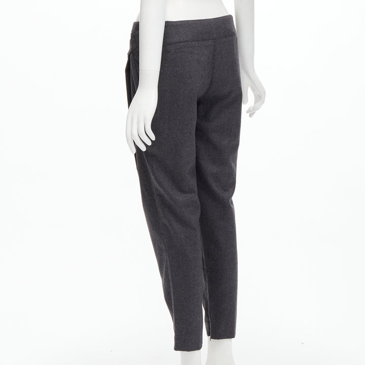 STELLA MCCARTNEY 100% wool grey houndstooth structural pleat  pants IT38 XS