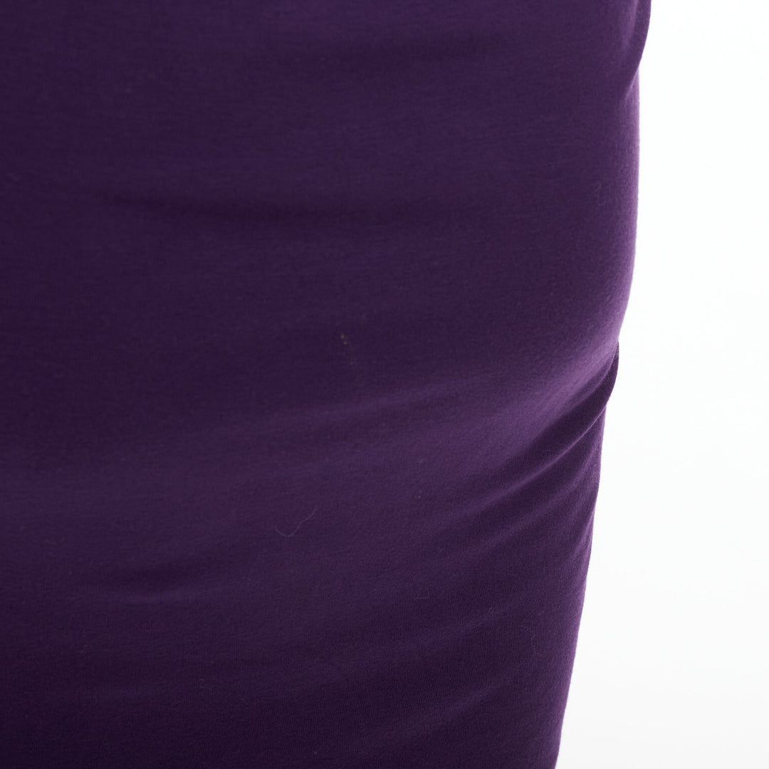 DONNA KARAN Surplice Neck Wrap purple jersey V neck drape dress L