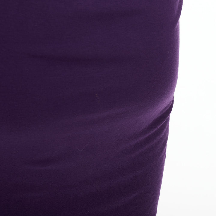 DONNA KARAN Surplice Neck Wrap purple jersey V neck drape dress L