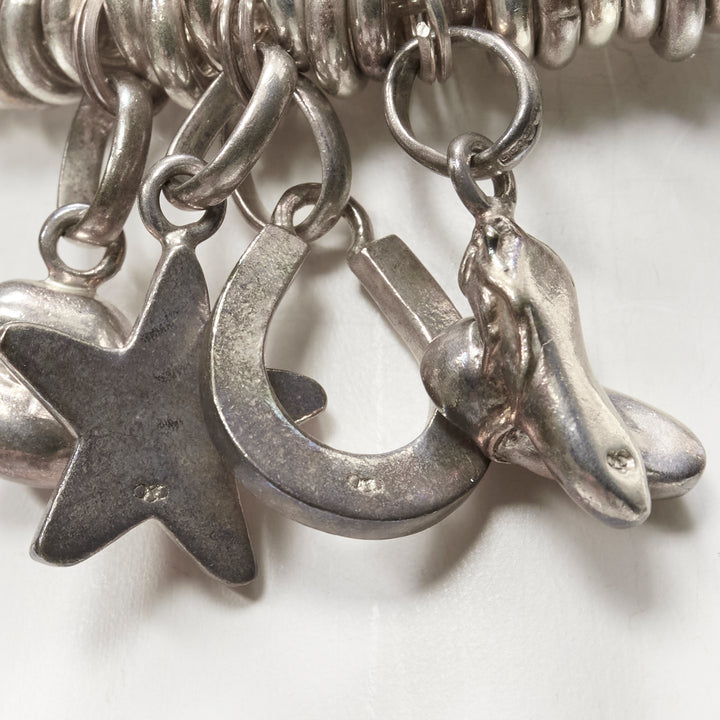 LINKS OF LONDON sterling silver star horsebit lips ballet charm bracelet