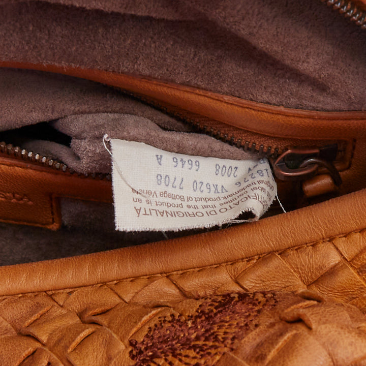 BOTTEGA VENETA 2009 Runway Duette Hobo tan brwn plume Intrecciato woven bag