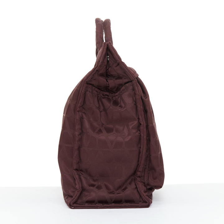 rare VALENTINO PORTER 2024 Runway burgundy nylon VLOGO top handle crossbody tote