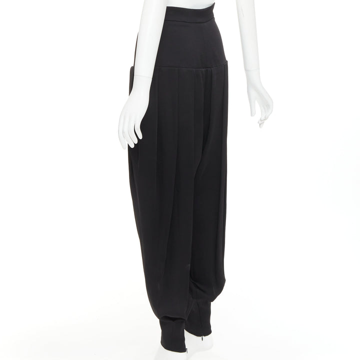 ALEXANDRE VAUTHIER COUTURE Runway black pleated high waist barrel balloon pants