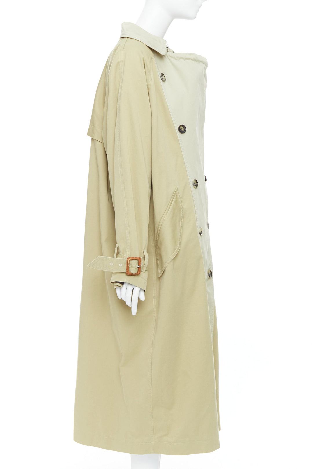 ISABEL MARANT 2023 Runway Ebani beige tone cotton drawstring trench coat FR34 XS