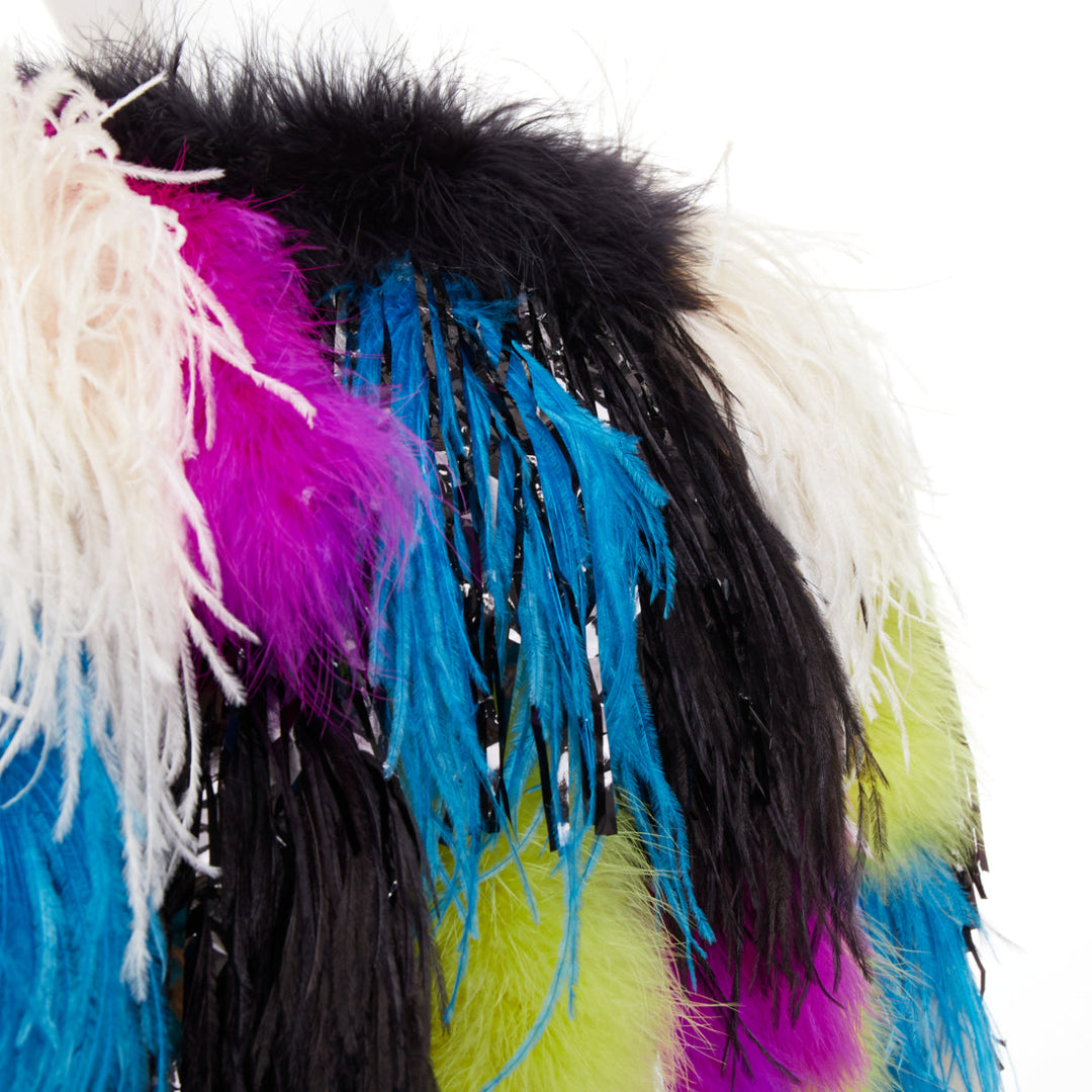 rare ALEXANDRE VAUTHIER COUTURE SS2022 Runway Maison Lemarie ostrich tinsel coat